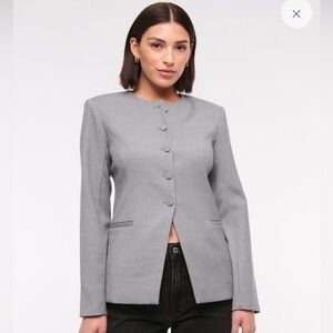 Abercrombie & Fitch Gray Women's Collarless Blazer